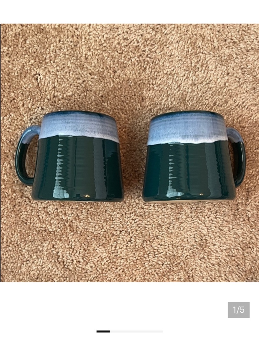 Barcela Ceramic Portugal Handmade Pair of Mugs